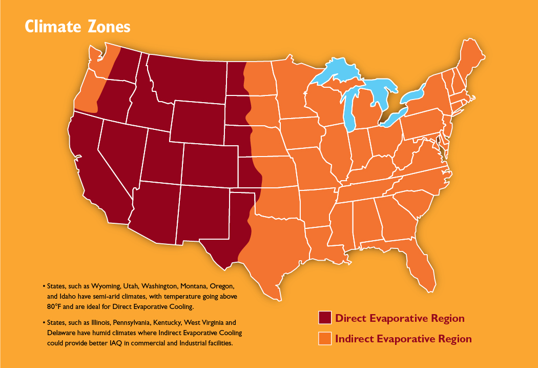 Evaporative Cooling Climate Zones – Cambridge Air Solutions®